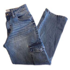 90s Pink Label Social Club New York City Straight Leg Cargo Jeans, 9